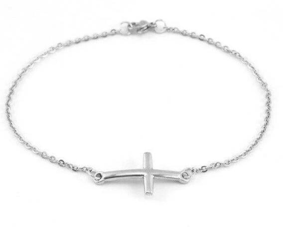 Bracelet Argent avec une Croix Horizontale