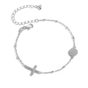 BRACELET RELIGIEUX CROIX ARGENT DIAMANT