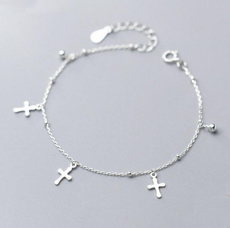 BRACELET RELIGIEUX CROIX CHRÉTIENNE ARGENT