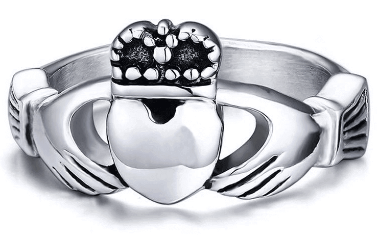 bague-irlandaise-claddagh-acier-inoxydable