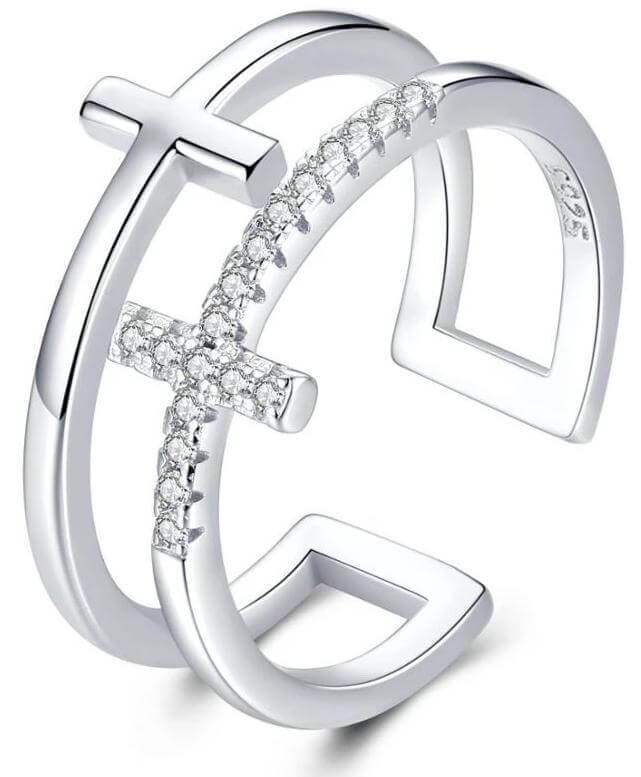 BAGUE RELIGIEUSE ARGENT