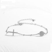 BRACELET RELIGIEUX CROIX ARGENT DIAMANT