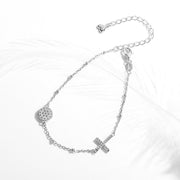 BRACELET RELIGIEUX CROIX ARGENT DIAMANT