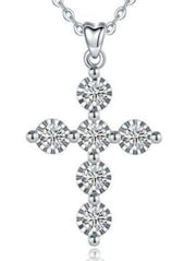 PENDENTIF CROIX FEMME ARGENT ET DIAMENT