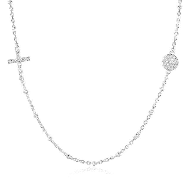 COLLIER ARGENT CROIX HORIZONTALE