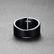 BAGUE RELIGIEUSE MODERNE NOIRE HOMME