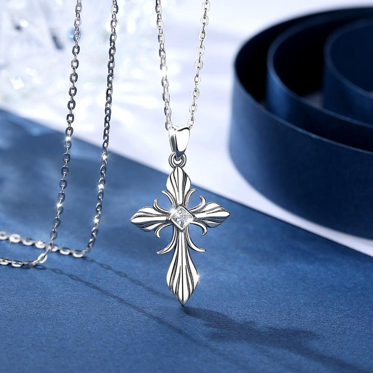 COLLIER FANTAISIE CROIX FEMME EN ARGENT