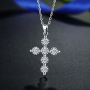 PENDENTIF CROIX FEMME ARGENT ET DIAMENT