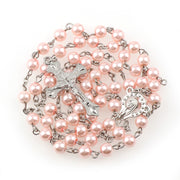 COLLIER CHAPELET PERLES ROSE
